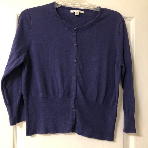 CAbi Half Sleeve Blue Cardi Size L, vintage from Spring 11 - Picture 1 of 4